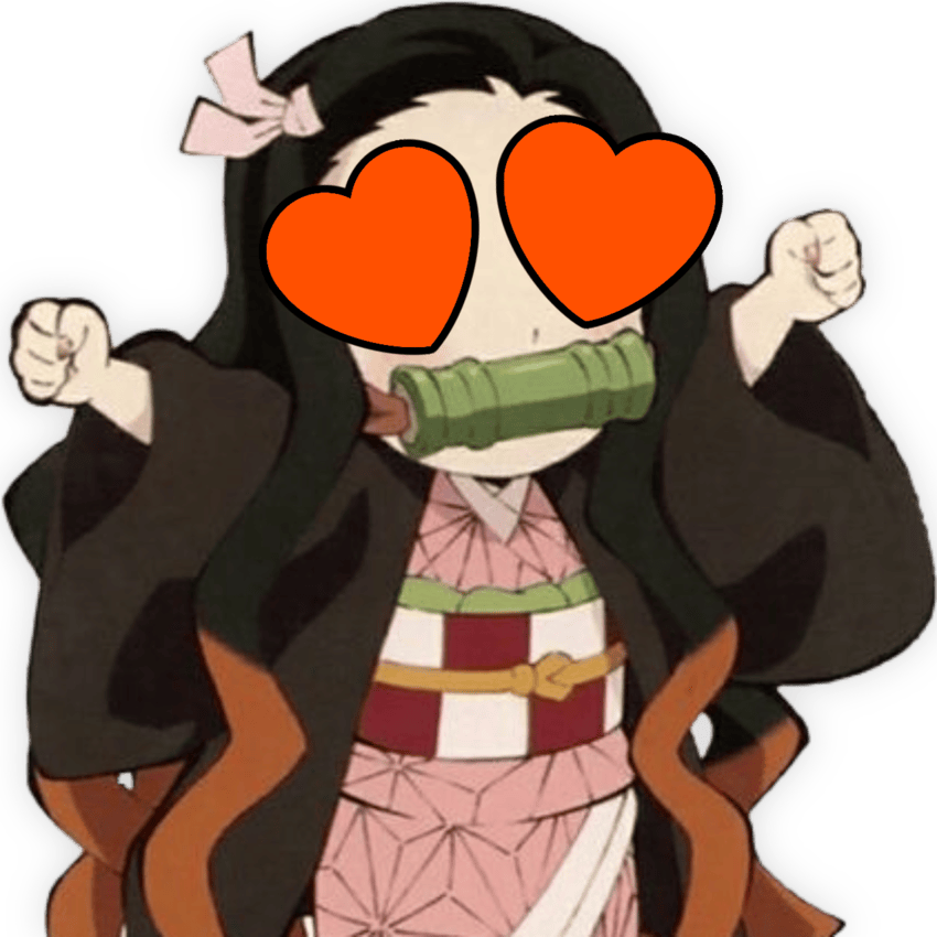 Nezuko_HeartOrange emote for Discord