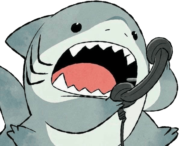 Sharky_OnThePhone emote for Discord