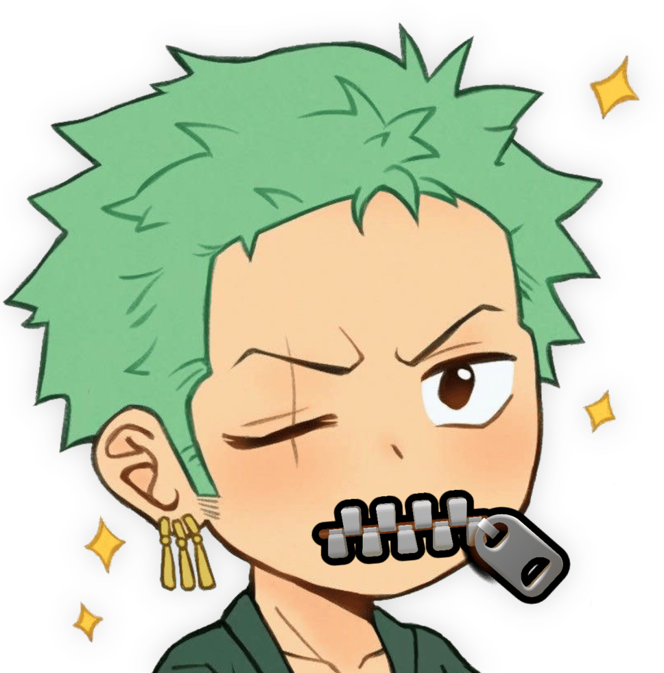 Zoro_ZippedLips emote for Discord