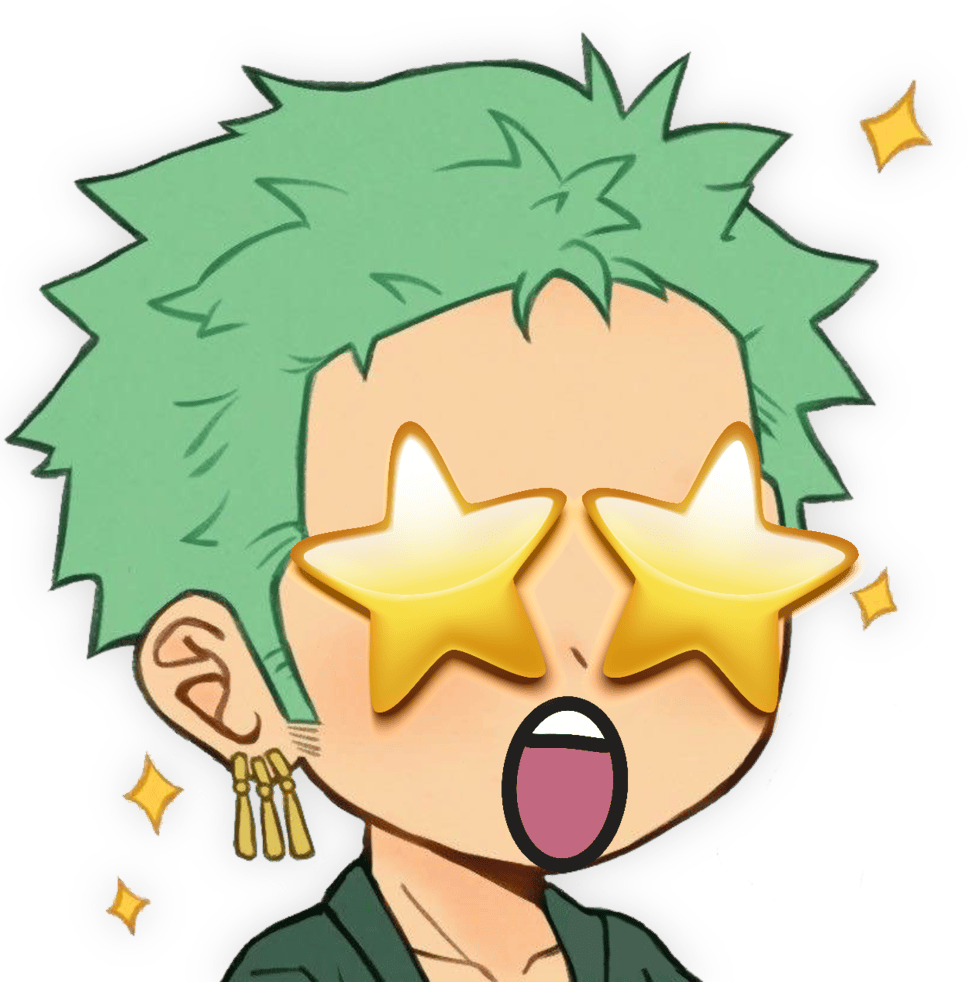 Zoro_ShockedStar emote for Discord