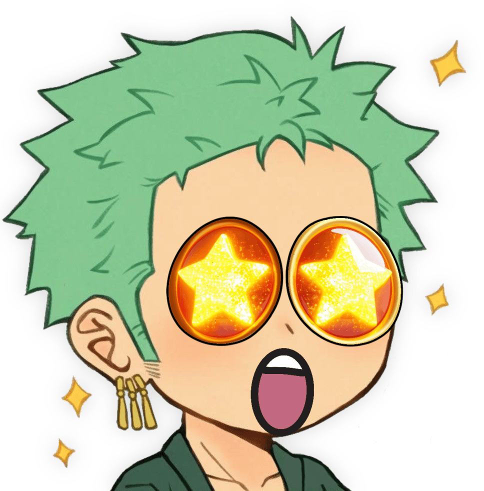 Zoro_ShockedStar emote for Discord
