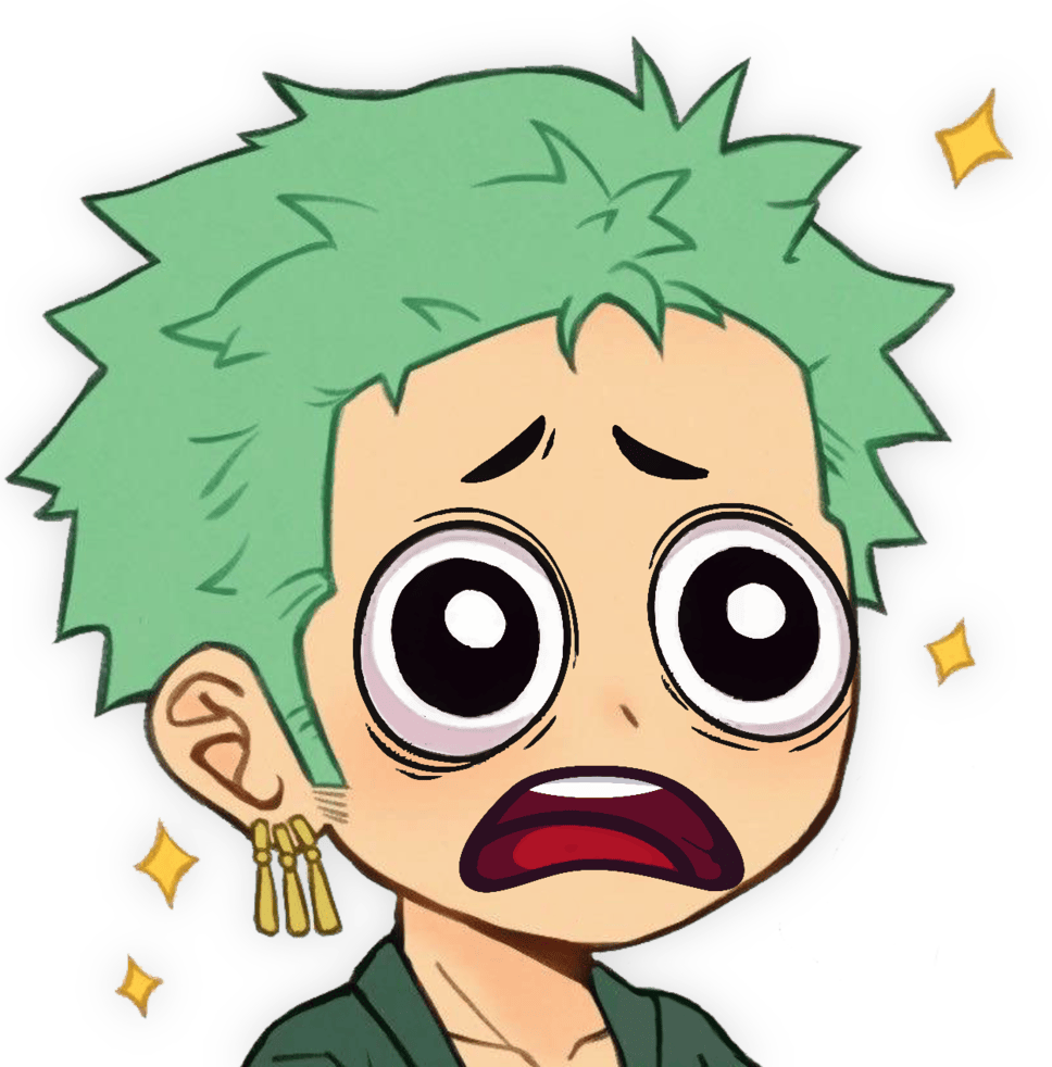 Zoro_ScaredSad emote for Discord