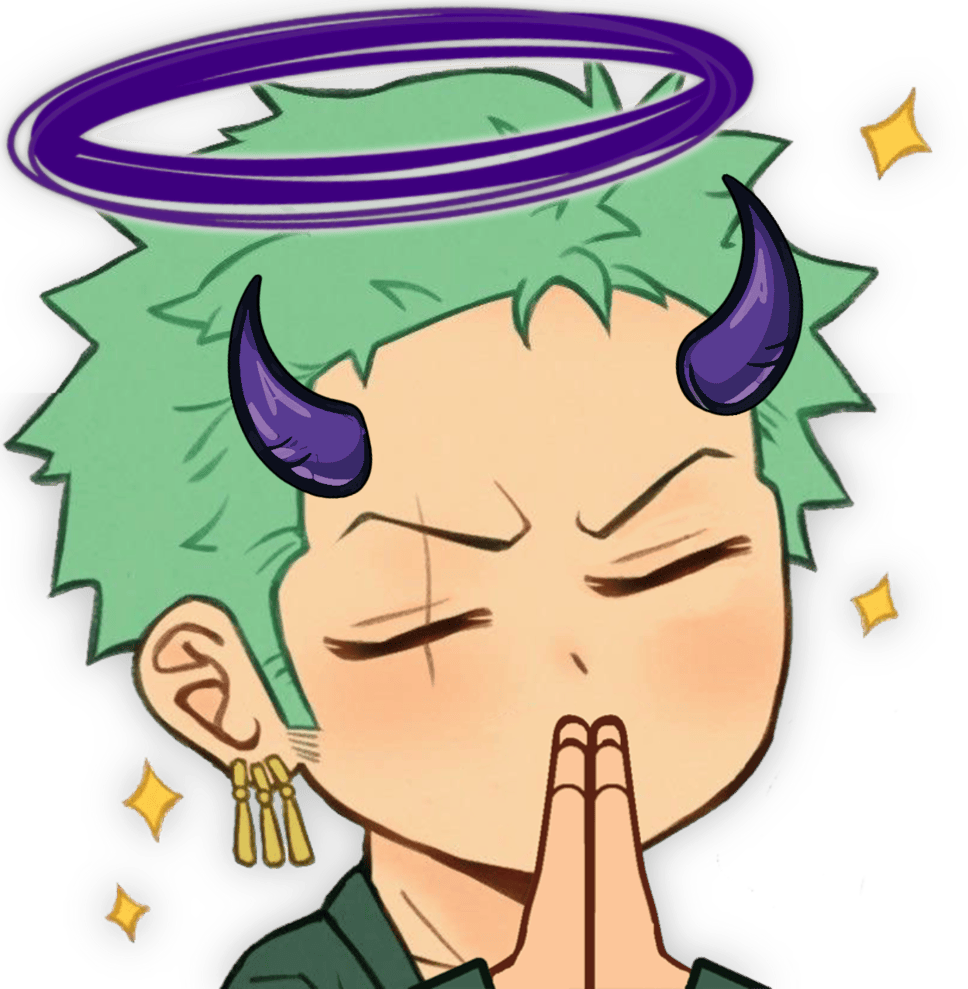 Zoro_PrayPurpleHalo emote for Discord