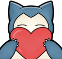 Snorlax_RedHeart emote for Discord