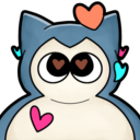 Snorlax_LoveHearts emote for Discord