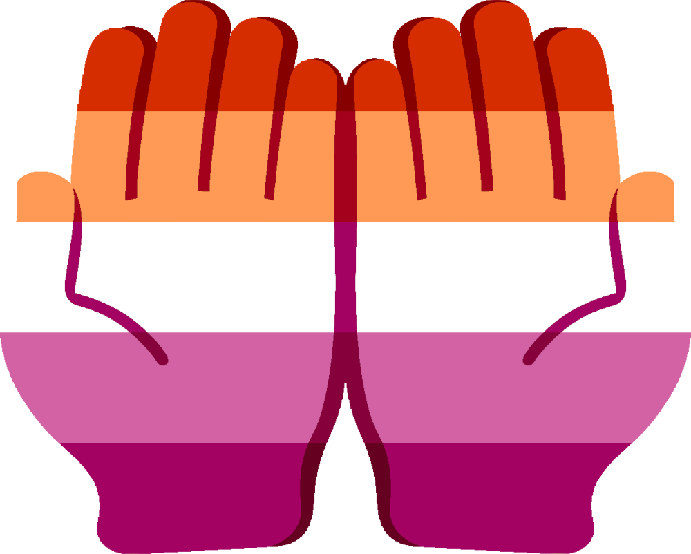 lesbian_palms_up emote for Discord