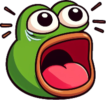 Pepe_gasp_mouth emote for Discord