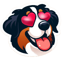 Bernese_love_heart_eyes emote for Discord