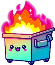 pretty_dumpster_fire emote for Discord
