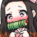 NezukoShy emote for Discord