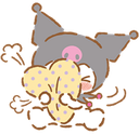 KuromiEmbarassedHug emote for Discord