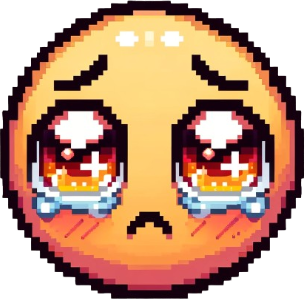 PixelPleadingFace emote for Discord