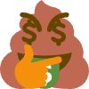 Rich_poop_thinkin emote for Discord