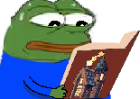 Bookpepesweat emote for Discord