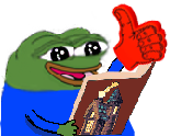 Bookpepefoamthumbsup emote for Discord