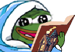 Bookpepecomfy emote for Discord