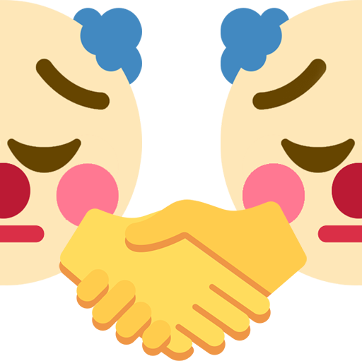 Pensiveclownhandshake emote for Discord