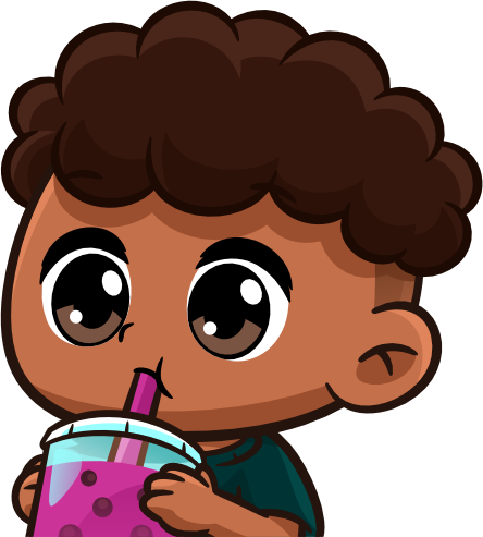 CurlyBLKDrink emote for Discord