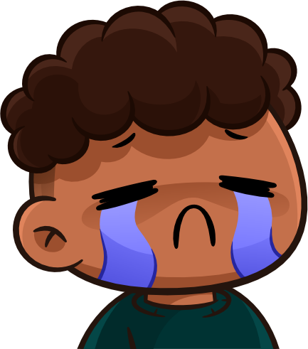 CurlyBLKCry emote for Discord
