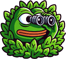 Pepe_lurking_bushes emote for Discord