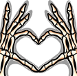 SkeletonHeartHands emote for Discord