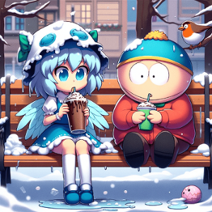 Cirno_and_Eric_Cartman_meet emote for Discord