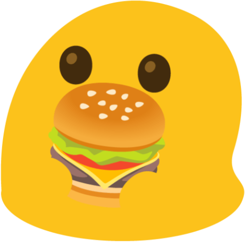 Blob_eating_burger emote for Discord