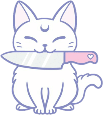 WhiteCat_Knife emote for Discord