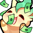 leafeonmoney emote for Discord