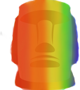 RainbowMoyai emote for Discord
