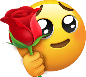 pleading_eyes_handing_rose emote for Discord