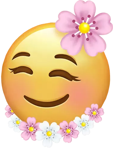 Blush_Smile_Flowers emote for Discord