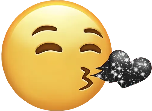 Black_Sparkle_BlowKiss emote for Discord
