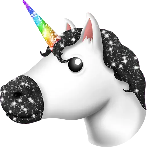 Black_Sparkle_Unicorn emote for Discord