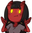 MeruTheSuccubusHandsUp emote for Discord
