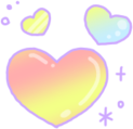 Three_rainbow_hearts emote for Discord