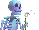 skeleton_blowingflower emote for Discord