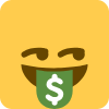 WeirdDollarEmoji emote for Discord