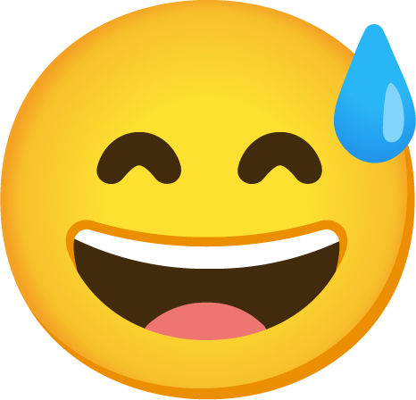 GrinningFacewithSweatEmoji emote for Discord