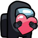 amongus_heart_crewmate_black emote for Discord