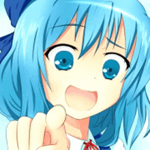 CirnoLookAtYouHaha emote for Discord