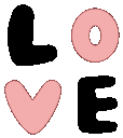 Pinkblackovetext emote for Discord