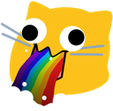 blobcatgooglypuke emote for Discord