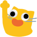 blobcatgooglywavereverse emote for Discord