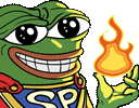 Peepo_SuperPowerFire emote for Discord
