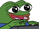 Peepo_TypingHappy emote for Discord
