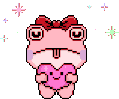 PinkFrogHeart emote for Discord
