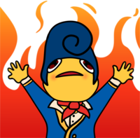 WallyThisIsFineFire emote for Discord