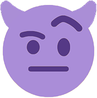 RaisedEyebrowImp emote for Discord