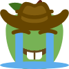 CowboyAppleCrying emote for Discord